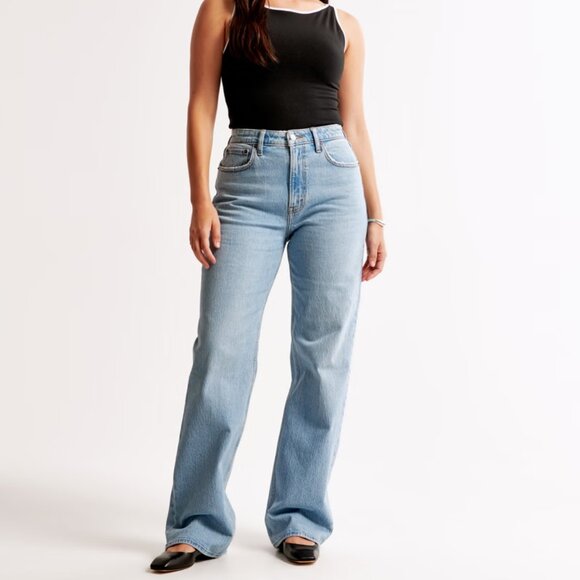 Abercrombie & Fitch Light Blue High Rise Jeans - Picture 1 of 8